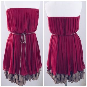 Jessica Simpson Pleat Ruffled Chiffon Dress Sz 4